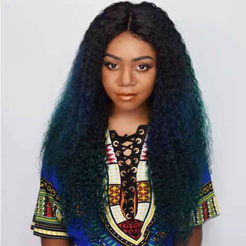 Blue Hair Bundles Remy Hair 3 Bundles Deals Blue Color Human Hair