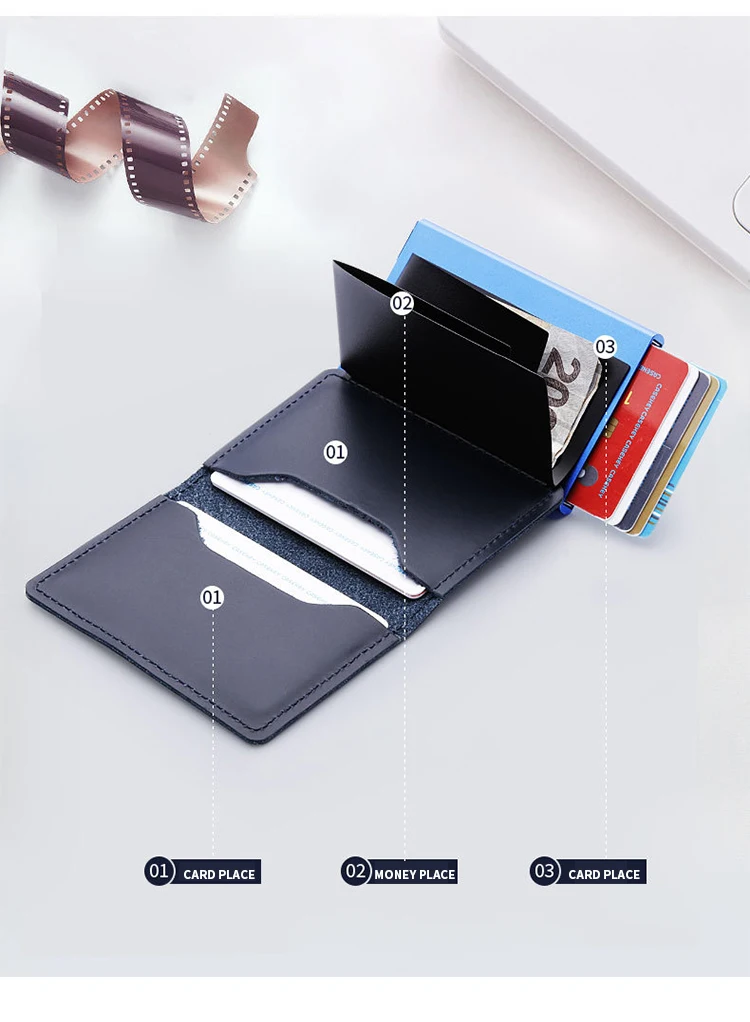 Minimalist Genuine Leather Credit Card Holder Slim Rfid Blocking ...