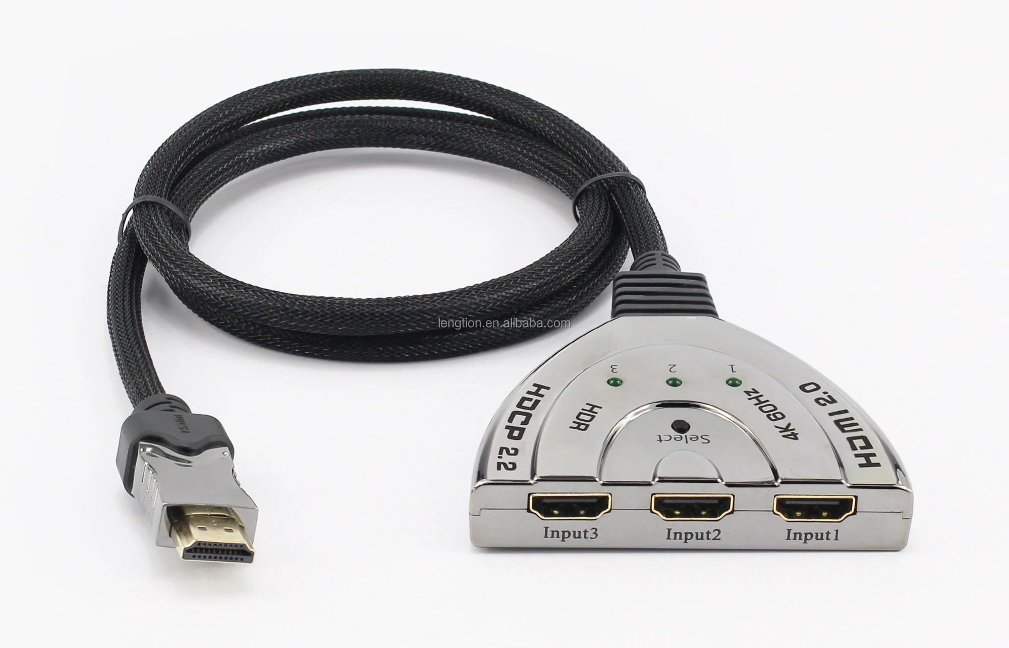 HDMI Switch 4K 60Hz, AVIDGRAM HDMI 2.0 Umschalter 4 In 1 Out, 4 Port HDMI Selector Box With IR