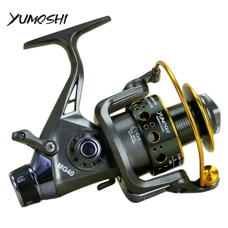 

Yumoshi carretilha pesca New Double Brake Design Fishing Reel Super Strong Fishing BaitCasting Reel, Black