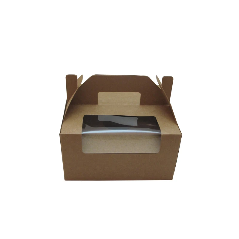 Container Food Paper Takeaway Cake Boxes With Handle Cardboard Box