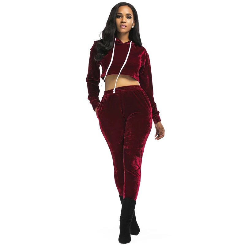 

Crop Top Long Pant Casual Sport Wear Two Piece Set Ladies, N/a