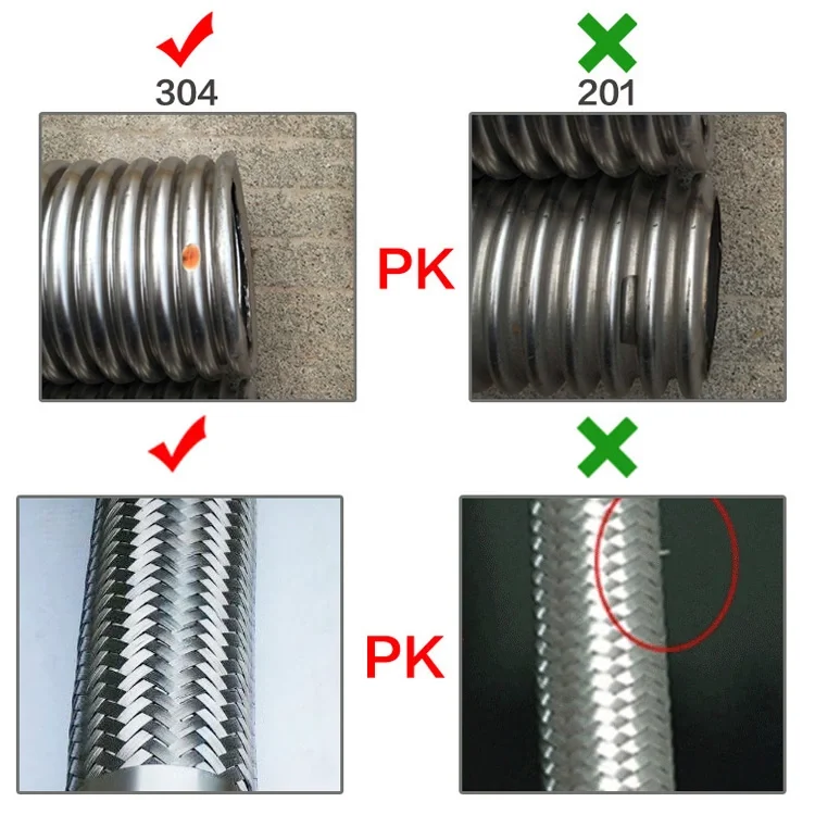 ANSI/DIN/BS/JIS/GB stainless steel SS304 SS316 SS316L flange ends flexible metal hose