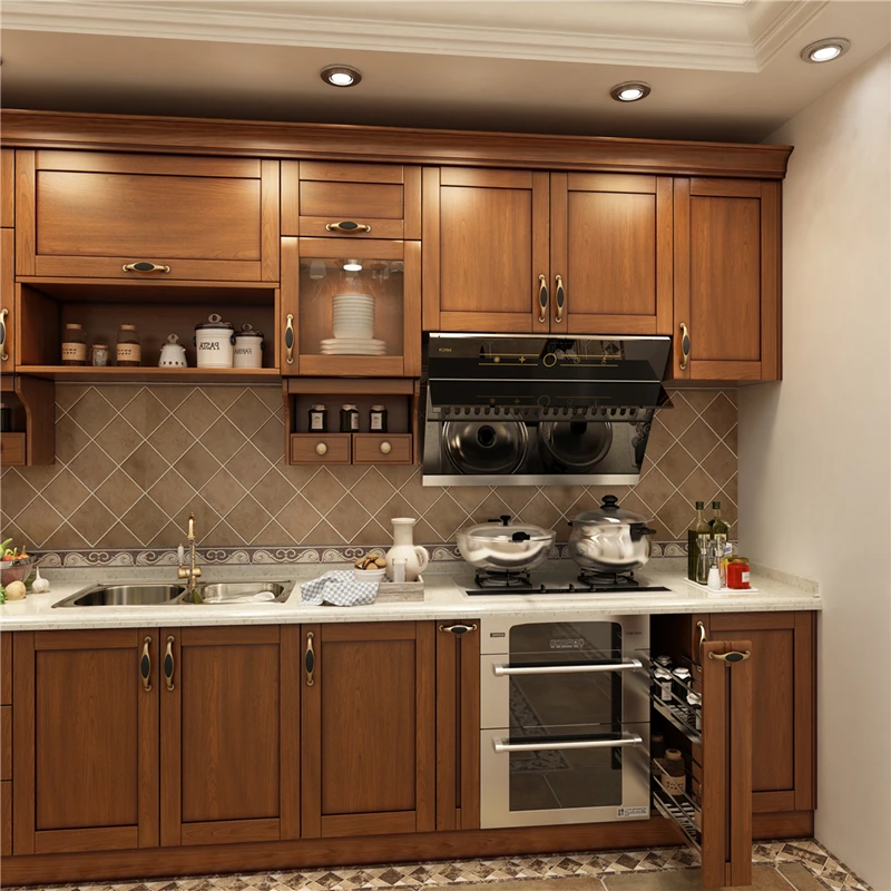 Wood Kitchen Cabinet Plywood Carcass Custom Size Color Free Design