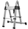 Super September Ideal choice product 16.5FT Extension Folding Telescopic Aluminium A Frame Shape Ladder Steps