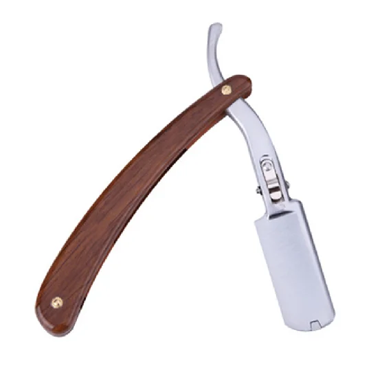 

High quality OEM shaving barber razor with wooden handle