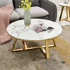 Hot selling Round Center Table Stainless Steel Base Marble Top Coffee Tape Side Table