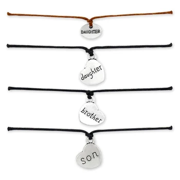 Engraved Words Mom Mother Dad Father Sister Son Daughter Brother Engraved Words Mom Mother Dad Father Sister Son Daughter Brother Grandpa Grandma Heart Shape Charm Make