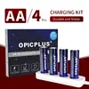 Drop shipping AA 2405mWh Rechargeable Lithium battery (4 pcs AA battery + 1 pcs charger +1 pcs AA battery case)
