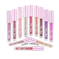

Wholesale 12 Colors Nude Glitter Metallic Liquid Lip Gloss Hot Selling Fashion Light Metal lipsticks Hot Charming Lip Gloss