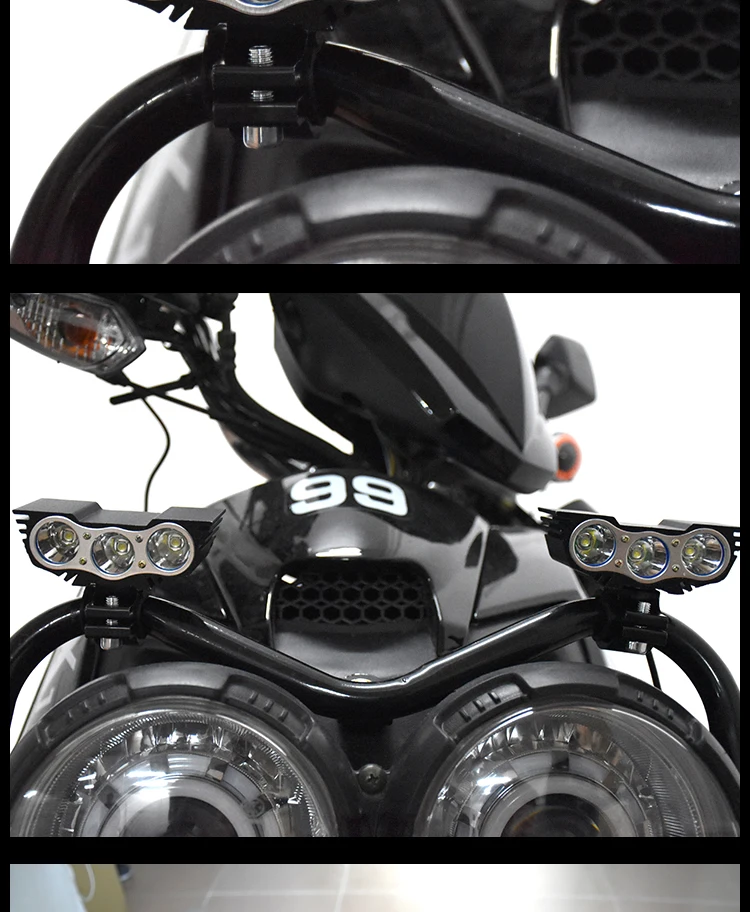 Luz led de trabajo de 20W, luz led de 12v para motocicleta, luz diurna led
