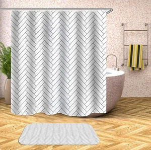 Image of High Quality Waterproof Digital Printing Bathroom Curtain Shower Curtain