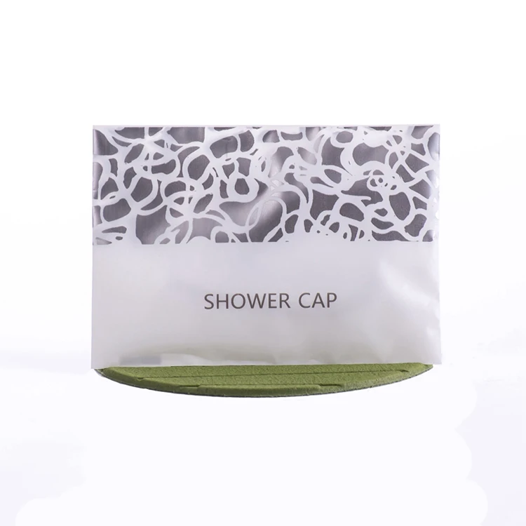 

Disposable plastic shower cap with thickened individual printed package available for hotel families (sample free)