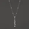 2017 Simple Fashion Sterling Silver Top Quality Necklace Long Statement 925 cz Jewelry Women