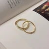 Personalized Minimalist Double Circle Ring Silver Sterling 925 14K Gold Plating Stacking Circle Ring Jewelry for Women Lover