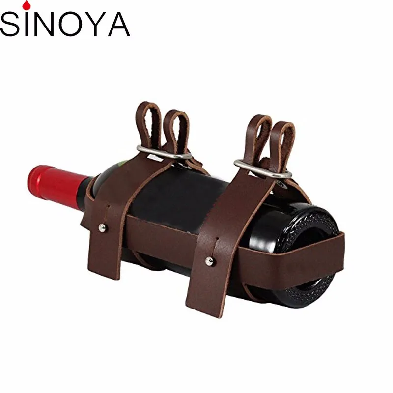 OEM Leather wire red wine holder