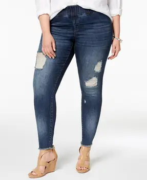 plus size distressed ripped jeans