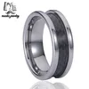 Wholesale factory black carbon fiber inlay 10mm tungsten cock ring men jewelry
