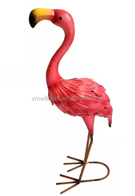 
garden decoration hand painting metal pink flamingo garden ornaments 