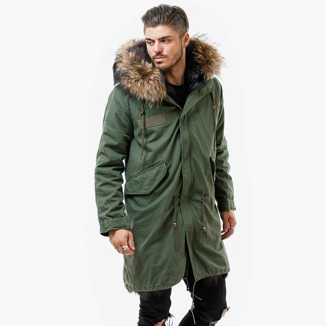 mens winter parka fur hood