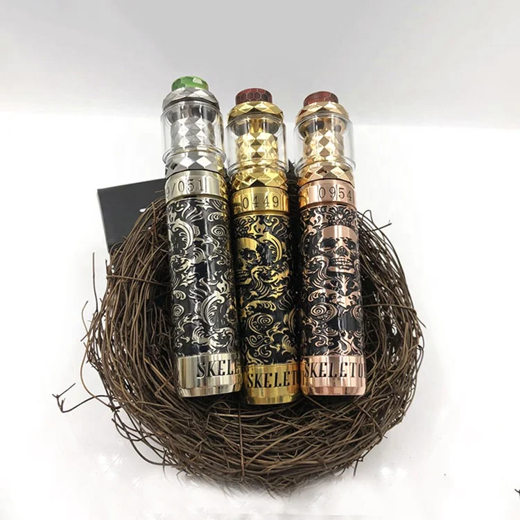 

Marvec_Vintage Skeleton King Kong Mechanical Vape Pen Kit Electronic Cigarettes 510 RTA Atomizer Vape Pen Kit Vape Custom Logo, Tibetan silver;brass;rose gold