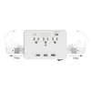 3 AC Multi Outlets 1800W Surge Protection Wall Mount Socket with Intelligent Night Light 2 Shrinkable Slide Out Phone Holders