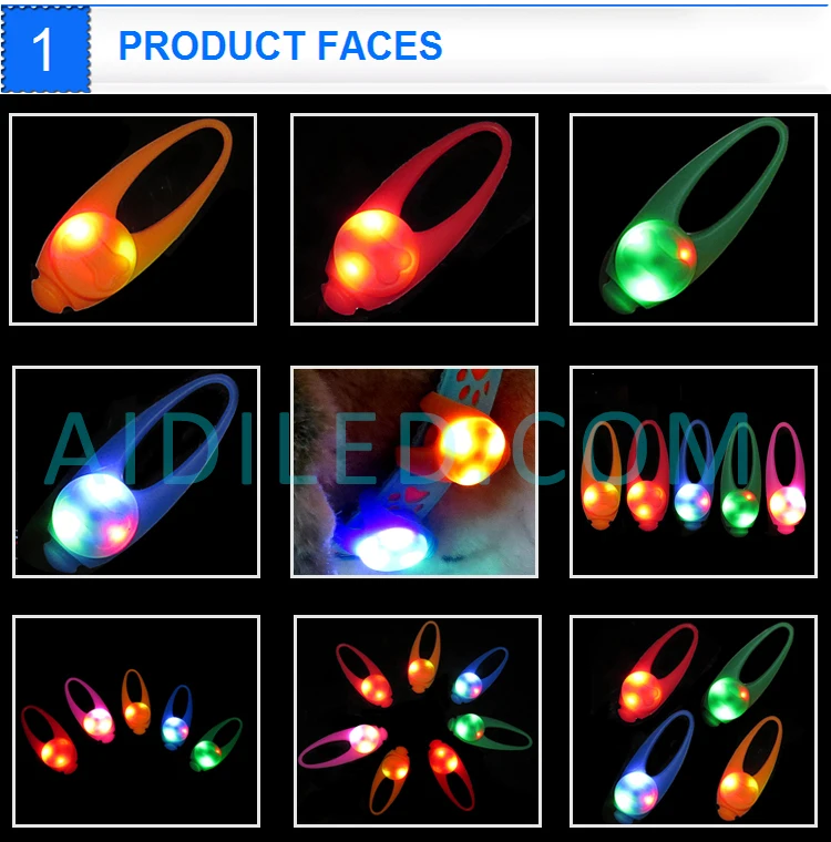 Silicon Wholesale Led Dog Accessories, Clip On Lights Waterproof