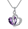 Plentiful Colour Quantum Energy Stone Jewelry Double Heart Necklace