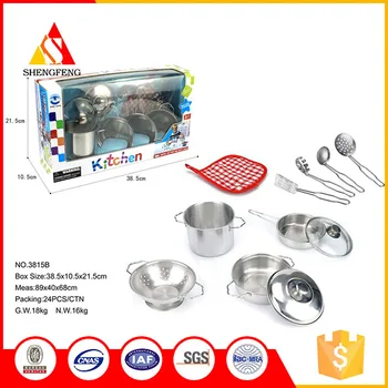stainless steel toy kitchen set