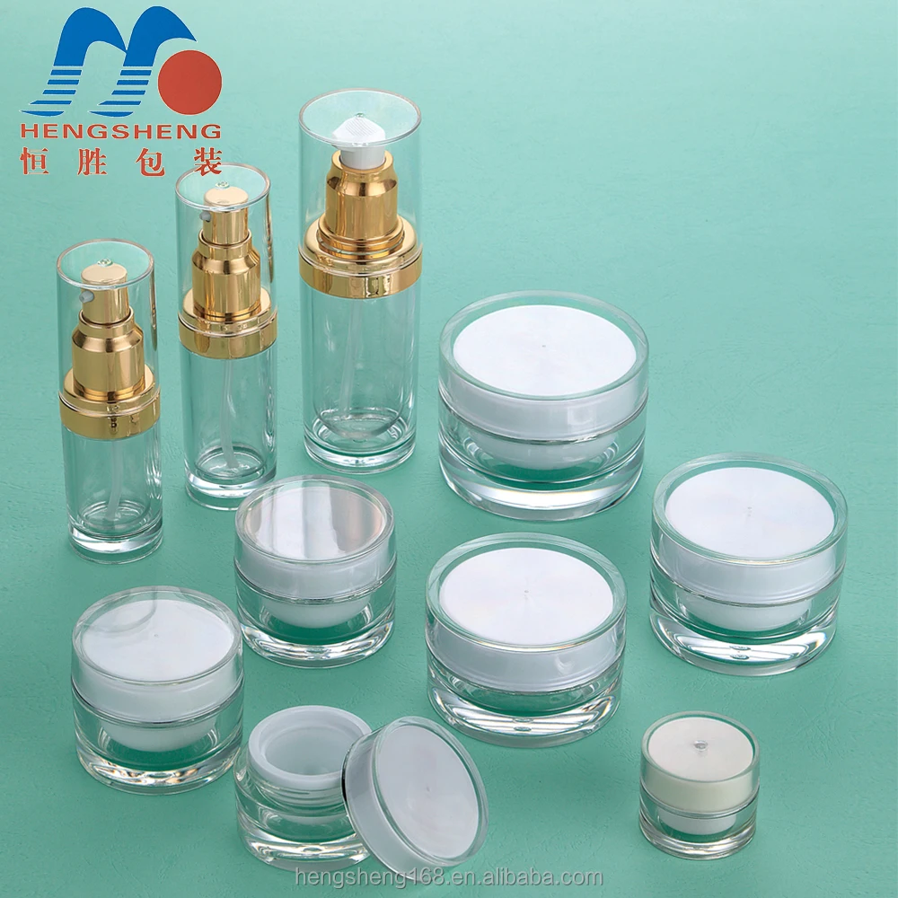 
Hengsheng factory hot sale plastic acrylic round clear cosmetic cream jar 10g 30g 50g 