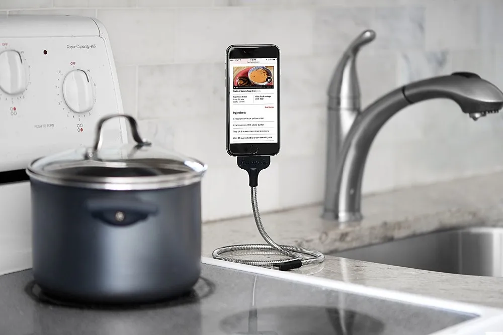 Flexible Stand Up Cable Phone Holder for iphone Micro Usb Cable - ANKUX.COM