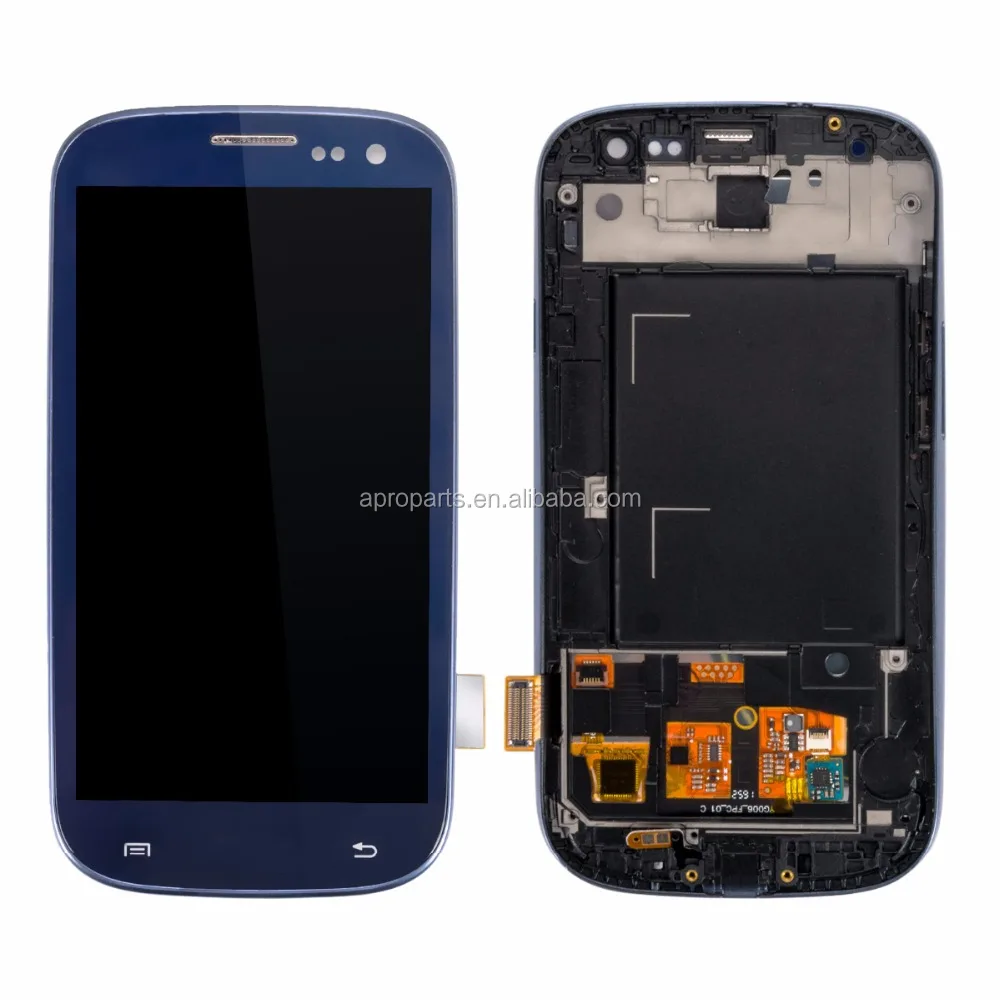 

For samsung galaxy s3 lcd screen display i9300 I9305 touch screen panel with bezel china S3 display in mobile phone LCDs, White / dark blue