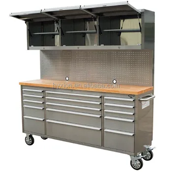 Stainless Steel Job Site Tool Box With Drawers And Wood Top Buy