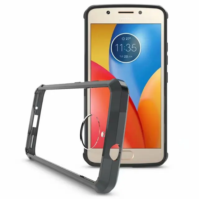 Transparent shockproof hybrid knight case cover armor Slim Armor TPU+PC phone case for Motorola Moto E4