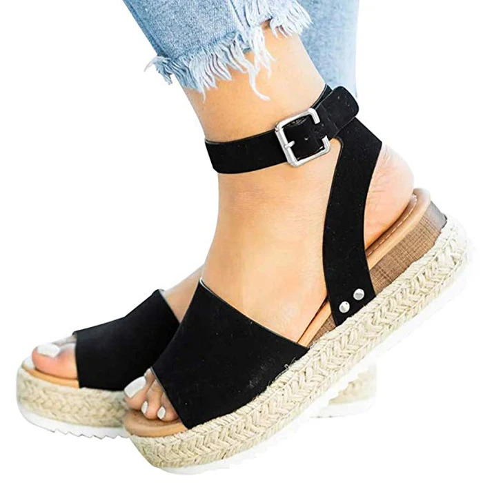 

Women's Ankle Strap Open Toe Summer Cork Platform Sandal