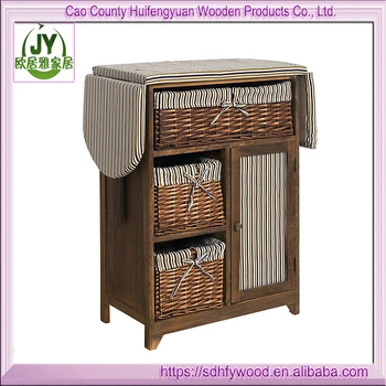 Foldable Wood Shelf Cabinet Ironing Board With Storage Wicker Basket Drawers Foldable Wood Shelf Cabinet Ironing Board With Storage Wicker Basket Drawers