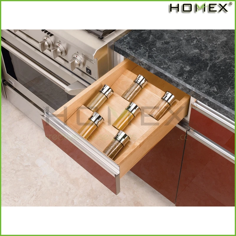 Bamboo Spice Rack Drawer Tray Drawer Organizer Homex Bsci