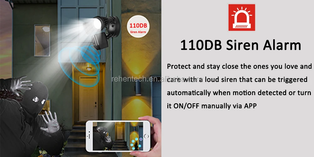 Hot sell wireless Full HD 1080P Live View with night vision floodlight camera for home security system