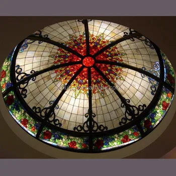 Custom Design Decorative Building Stained Glass Dome For Ceiling