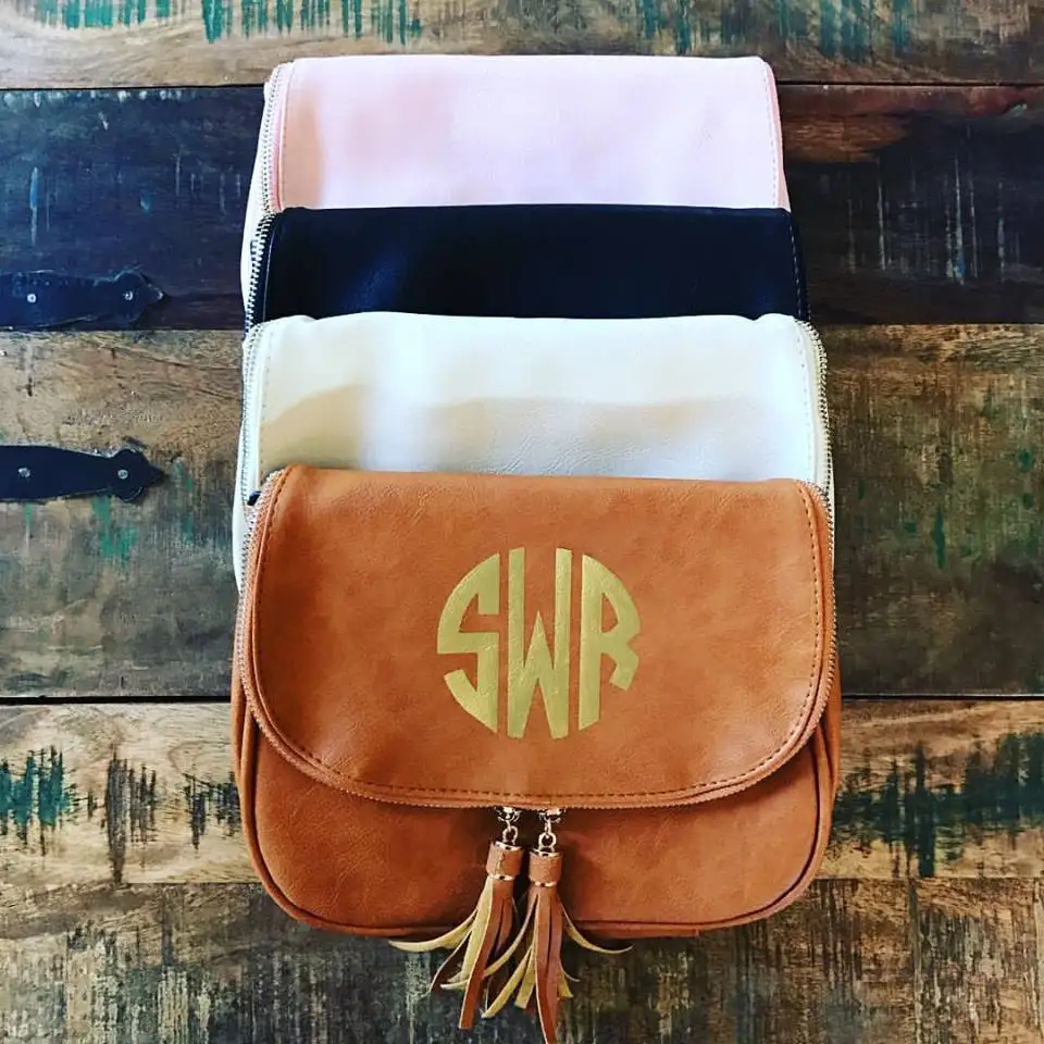 

Monogram Personalized PU Leather Crossbody Purse Tassel Crossbody bag, 5 colors