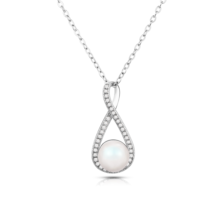 

Custom High Quality 925 Sterling Silver Pendant Pearl Necklaces