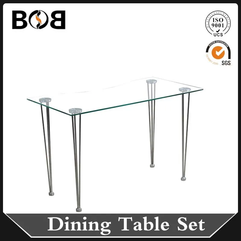 2017 stainless steel frame dining table set modern
