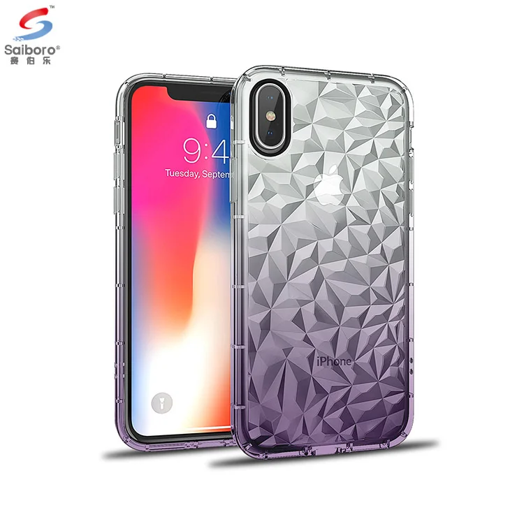 

3d diamond gradient color mobile phone case for Samsung galaxy J2Pro 2018, TPU+PC air bag phone case for J2Pro 2018, Colors