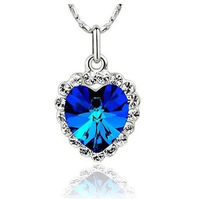 

Blue Crystal Pendant Rhinestone Necklace Ocean Heart Amazon Supplier