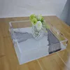 wholesales custom clear acrylic rectangle serving tray with your ideal picture for office accessory