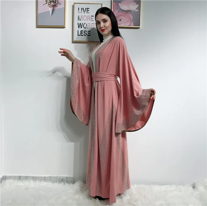 

2019 new arrival Dubai Abaya Soft Crepe With Stone Latest Designs Abaya long dress, Wine red, dusty pink, black