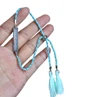 2017 yiwu jewelry wholesale cheap Hot design Blue string rope tassel slider bar bracelet