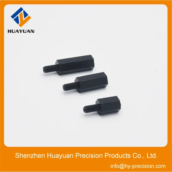 M2.5 M3 M4 black nylon hex standoff, black nylon hex spacer