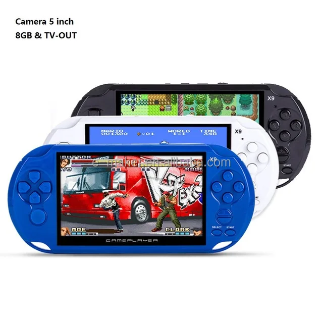 

5.0 Inch Large Screen X 9 Portable Handheld Game Console X9 5'' MP5 Pocket Games Player Support Multimedia MP4 Download Games X6, Blue/black/white