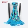 dubai fabric fashion embroidered viscose cotton india scarf